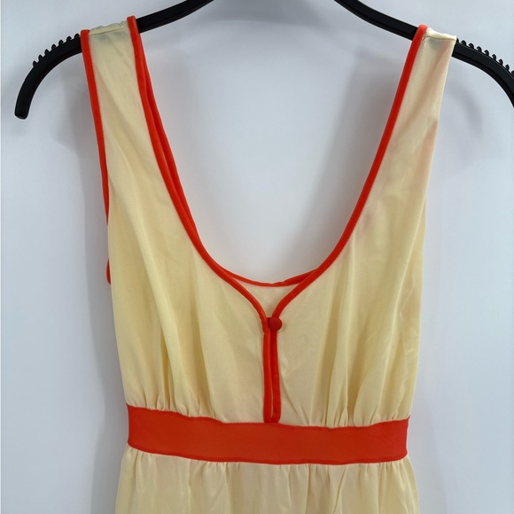 Vintage y2k sears 60s sheer nightgown yellow trim retro 70s dress 32-34 small - Picture 15 of 16